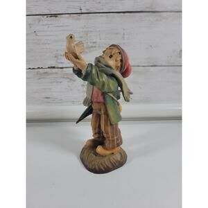 Vintage Anri Wood Carved Figurine Freedom Bound Boy Shepherd